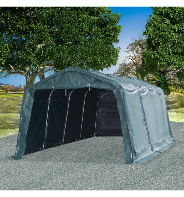 Tente amovible pour bétail PVC 550 g/m² 3,3 x 6,4 m Vert foncé | Mobilier & Déco