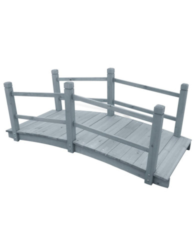 Pont de jardin Gris 140x60x56 cm Bois de sapin massif | Mobilier & Déco