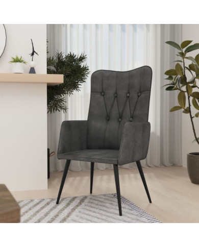 Chaise à oreilles Noir Toile | Mobilier & Déco