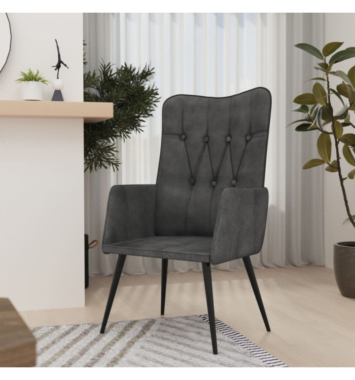 Chaise à oreilles Noir Toile | Mobilier & Déco