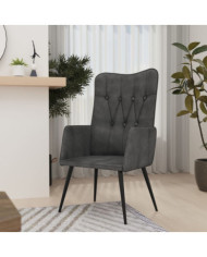Chaise à oreilles Noir Toile | Mobilier & Déco