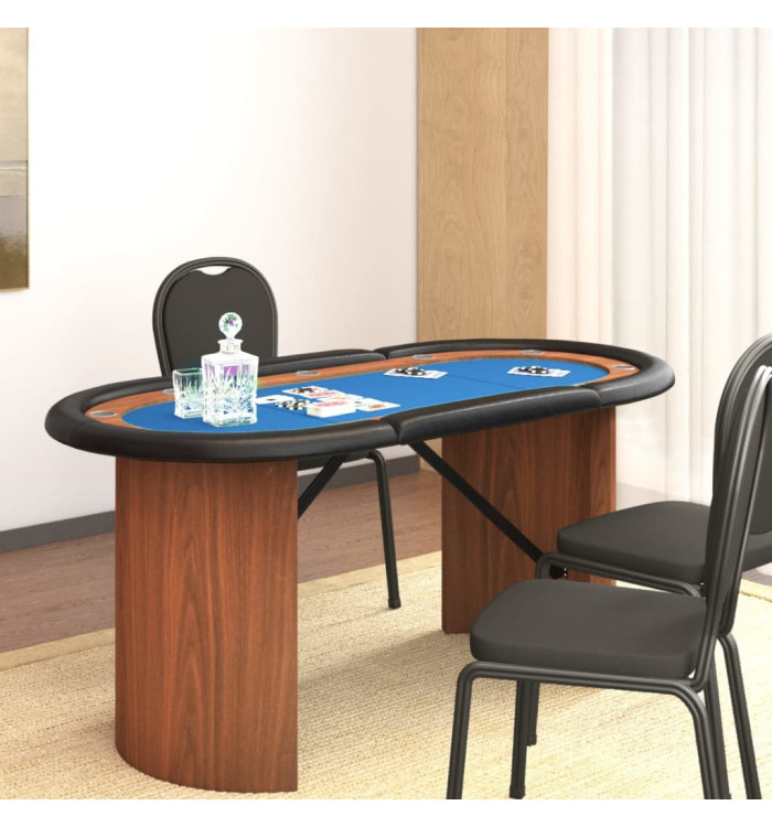 Table de poker 10 joueurs Bleu 160x80x75 cm | Mobilier & Déco