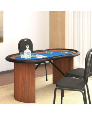 Table de poker 10 joueurs Bleu 160x80x75 cm | Mobilier & Déco