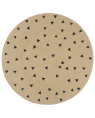 Tapis fait à la main Jute avec imprimé à triangles 150 cm | Mobilier & Déco