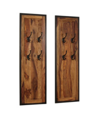 Portemanteaux 2 pcs Bois solide de Sesham | Mobilier & Déco
