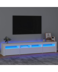 Meuble TV avec lumières LED Blanc 210x35x40 cm | Mobilier & Déco