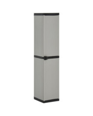 Armoire de rangement de jardin 3 étagères Gris/noir 34x40x168cm | Mobilier & Déco