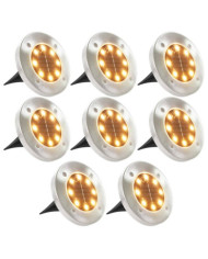 Lampe solaire au sol 8 pcs Lumières LED blanches chaudes | Mobilier & Déco