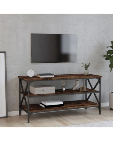 Meuble TV Chêne fumé 100x40x50 cm Bois d'ingénierie | Mobilier & Déco