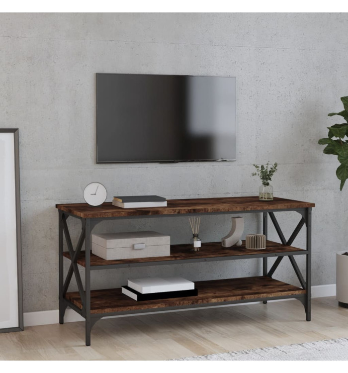 Meuble TV Chêne fumé 100x40x50 cm Bois d'ingénierie | Mobilier & Déco