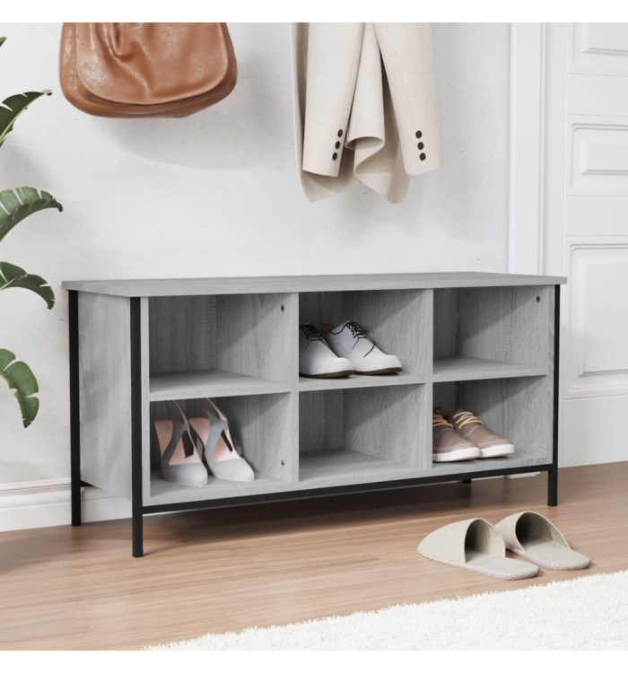 Armoire à chaussures sonoma gris 100x35x50 cm bois d'ingénierie | Mobilier & Déco