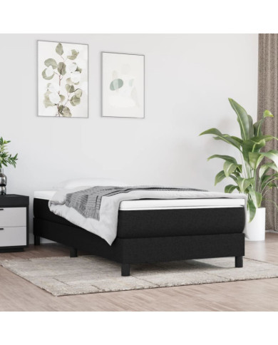 Cadre de lit sans matelas noir 90x190 cm tissu | Mobilier & Déco