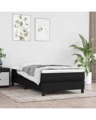 Cadre de lit sans matelas noir 90x190 cm tissu | Mobilier & Déco
