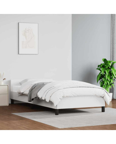 Cadre de lit avec tête de lit sans matelas blanc 90x200 cm | Mobilier & Déco