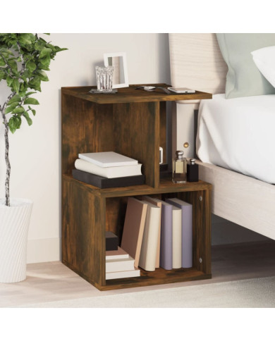 Table de chevet Chêne fumé 35x35x55 cm Bois d'ingénierie | Mobilier & Déco
