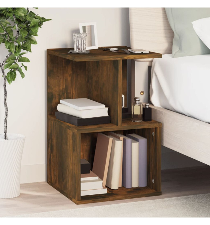 Table de chevet Chêne fumé 35x35x55 cm Bois d'ingénierie | Mobilier & Déco