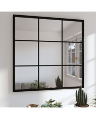 Miroir mural noir 60x60 cm métal | Mobilier & Déco