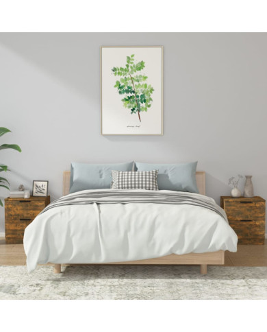 Tables de chevet 2 pcs Chêne fumé Bois d'ingénierie | Mobilier & Déco
