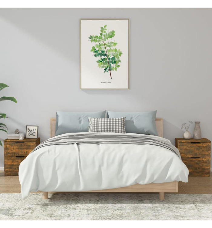 Tables de chevet 2 pcs Chêne fumé Bois d'ingénierie | Mobilier & Déco