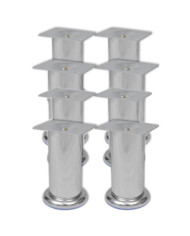 Pieds ronds de canapé 8 pcs Chrome 120 mm | Mobilier & Déco