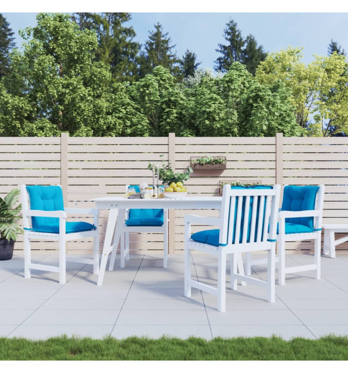 Coussins de chaise de jardin à dossier bas lot de 4 bleu | Mobilier & Déco