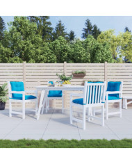 Coussins de chaise de jardin à dossier bas lot de 4 bleu | Mobilier & Déco