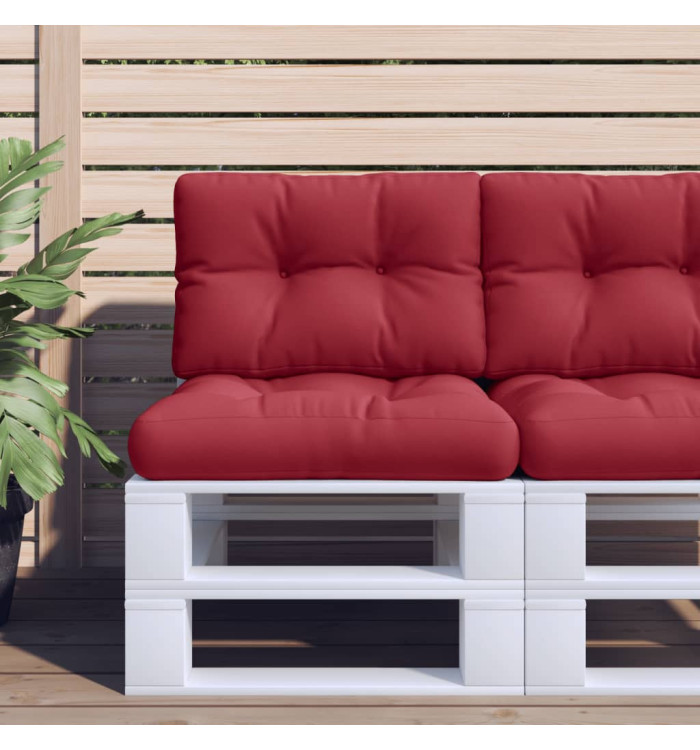 Coussins de palette lot de 2 rouge bordeaux tissu | Mobilier & Déco