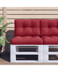 Coussins de palette lot de 2 rouge bordeaux tissu | Mobilier & Déco