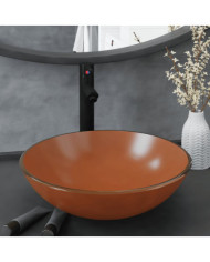 Lavabo de bain avec robinet et drain à poussoir Verre trempé | Mobilier & Déco