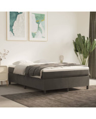 Sommier à lattes de lit et matelas Gris foncé 140x200cm Velours | Mobilier & Déco