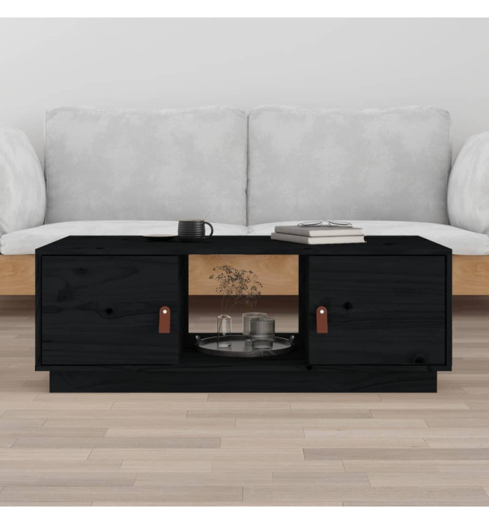 Table basse Noir 100x50x35 cm Bois massif de pin | Mobilier & Déco