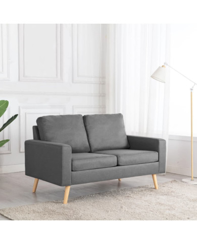 Canapé à 2 places Gris clair Tissu | Mobilier & Déco