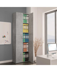 Armoire de bureau Gris béton 60x32x190 cm Bois d'ingénierie | Mobilier & Déco