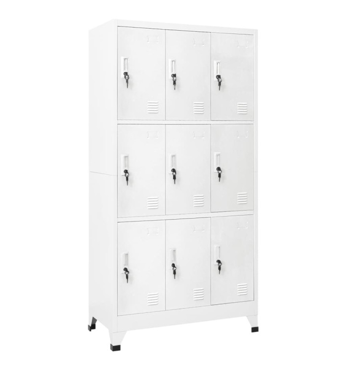 Armoire à casier avec 9 compartiments Acier 90x45x180 cm Gris | Mobilier & Déco
