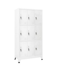 Armoire à casier avec 9 compartiments Acier 90x45x180 cm Gris | Mobilier & Déco