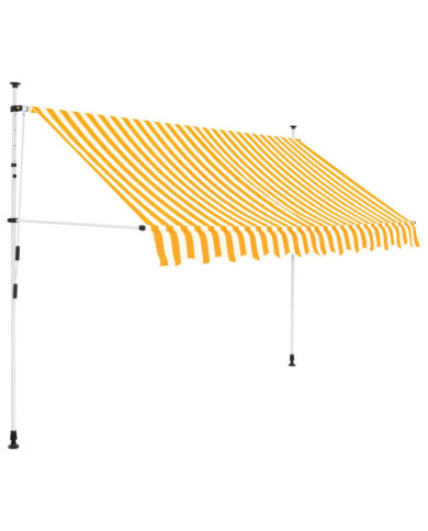 Auvent rétractable manuel 250 cm Rayures oranges et blanches | Mobilier & Déco