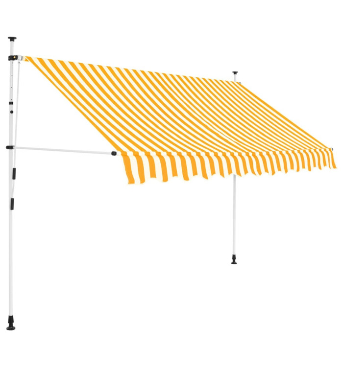 Auvent rétractable manuel 250 cm Rayures oranges et blanches | Mobilier & Déco