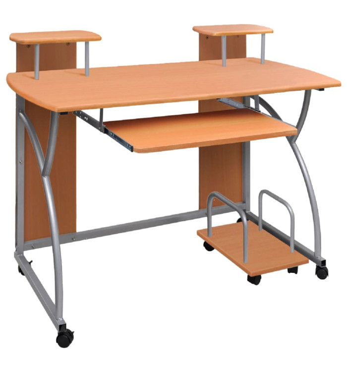 Bureau d'ordinateur Marron 110x52x88,5 cm Bois d’ingénierie | Mobilier & Déco