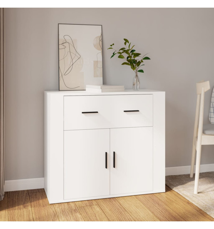 Buffet Blanc 80x33x70 cm Bois d'ingénierie | Mobilier & Déco