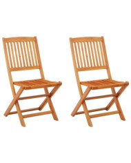 Chaises de jardin pliables lot de 2 Bois d'eucalyptus massif | Mobilier & Déco