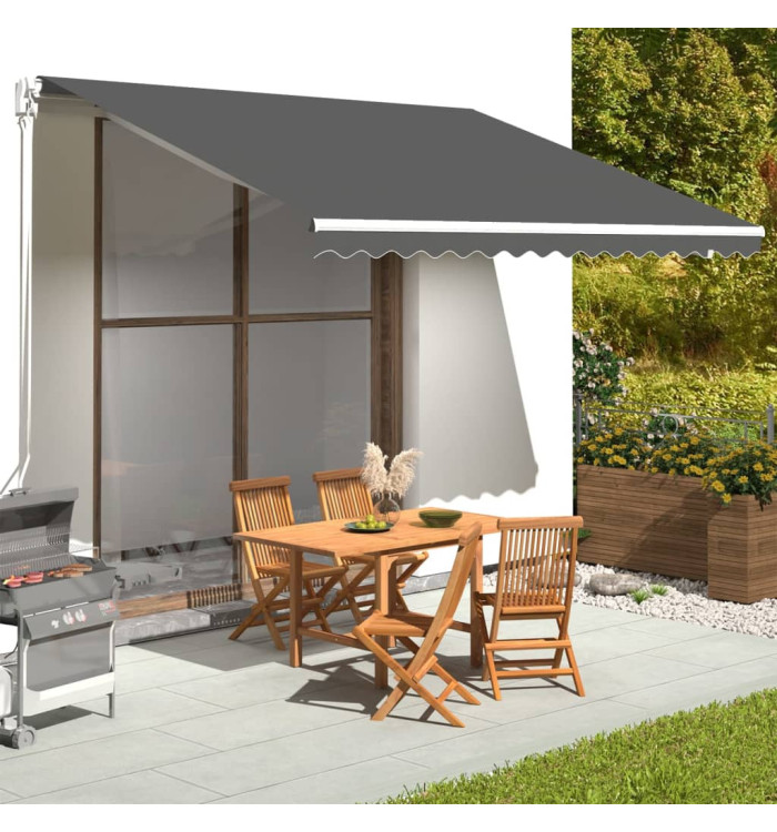 Tissu de remplacement pour auvent Anthracite 4x3,5 m | Mobilier & Déco
