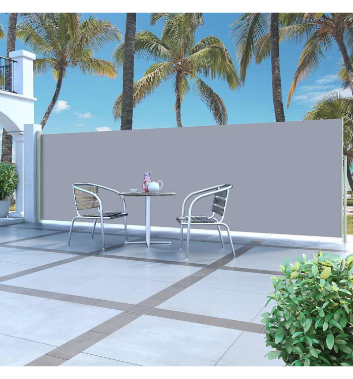 Auvent latéral rétractable 160 x 500 cm Gris | Mobilier & Déco