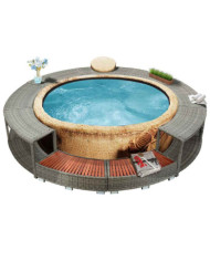 Cadre de bain à remous résine tressée | Mobilier & Déco