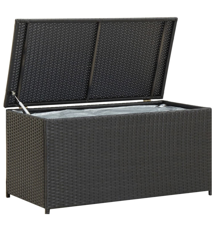 Boîte de rangement de jardin résine tressée 100x50x50 cm noir | Mobilier & Déco