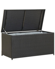 Boîte de rangement de jardin résine tressée 100x50x50 cm noir | Mobilier & Déco