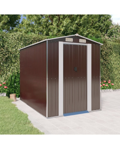 Abri de jardin Marron foncé 192x274x223 cm Acier galvanisé | Mobilier & Déco
