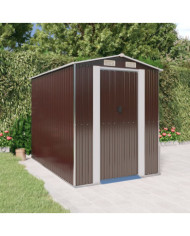 Abri de jardin Marron foncé 192x274x223 cm Acier galvanisé | Mobilier & Déco