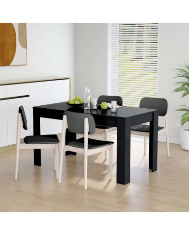 Table à manger Noir 140x74,5x76 cm Bois d'ingénierie | Mobilier & Déco