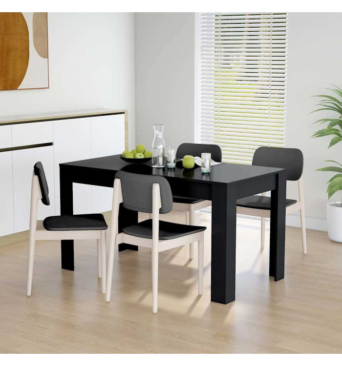 Table à manger Noir 140x74,5x76 cm Bois d'ingénierie | Mobilier & Déco