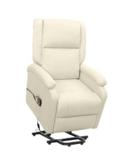 Fauteuil de massage Crème Tissu | Mobilier & Déco